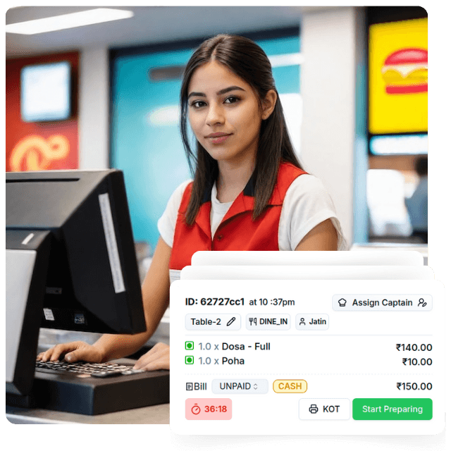Restaurant management system dashboard